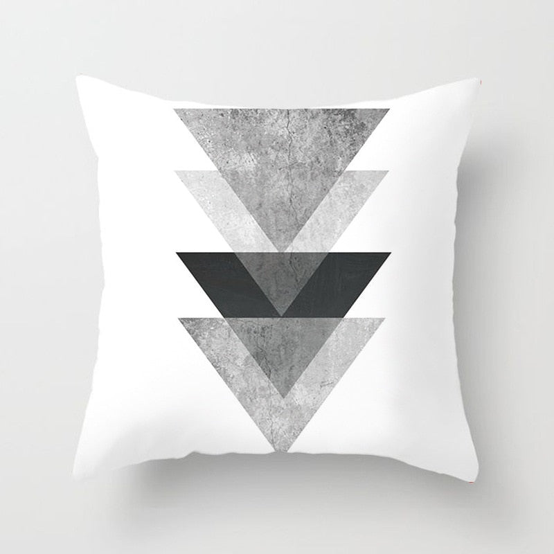 Black and White Geometric Throw Pillow Cover for Sofa