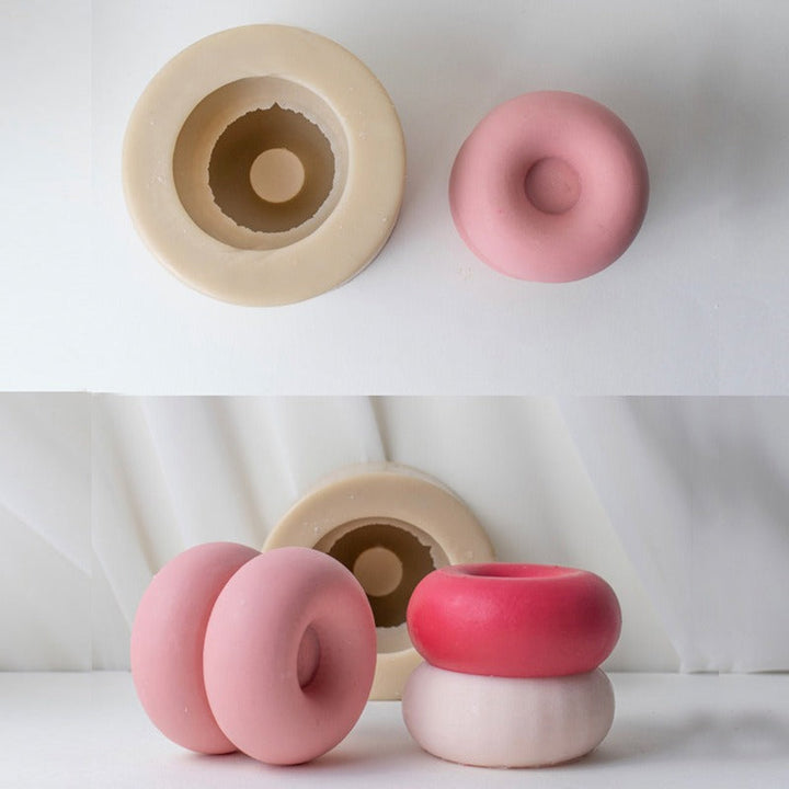Geometric Donut Candle Silicone Mold for DIY Crafts