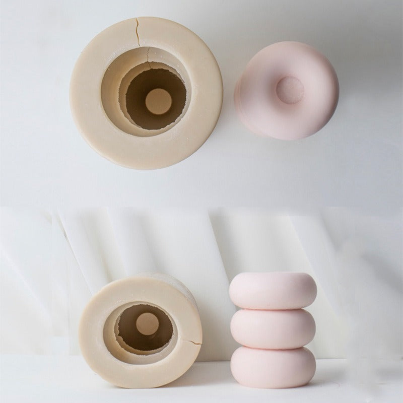 Geometric Donut Candle Silicone Mold for DIY Crafts