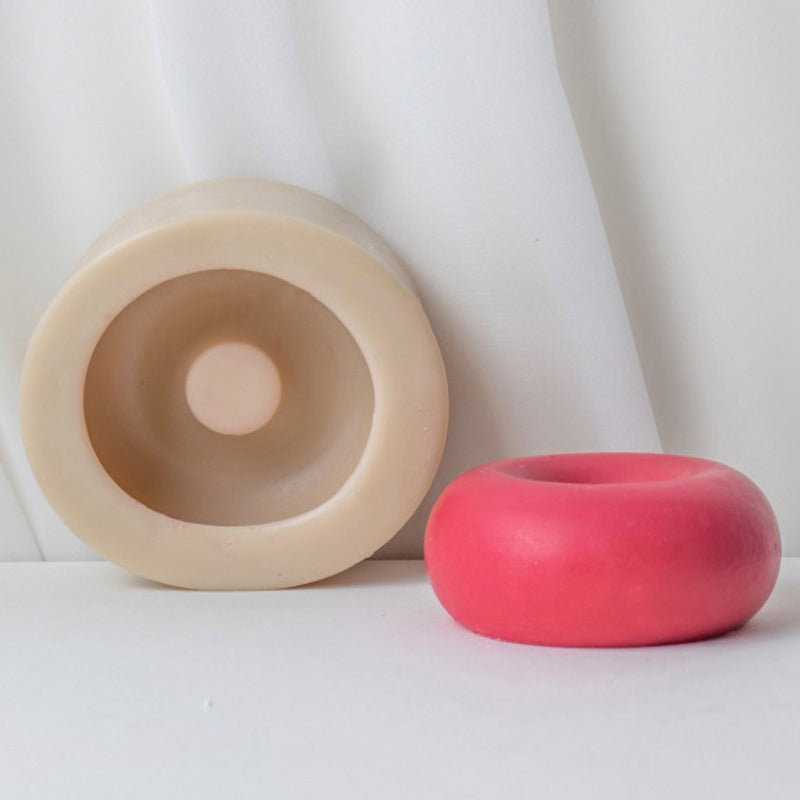 Geometric Donut Candle Silicone Mold for DIY Crafts