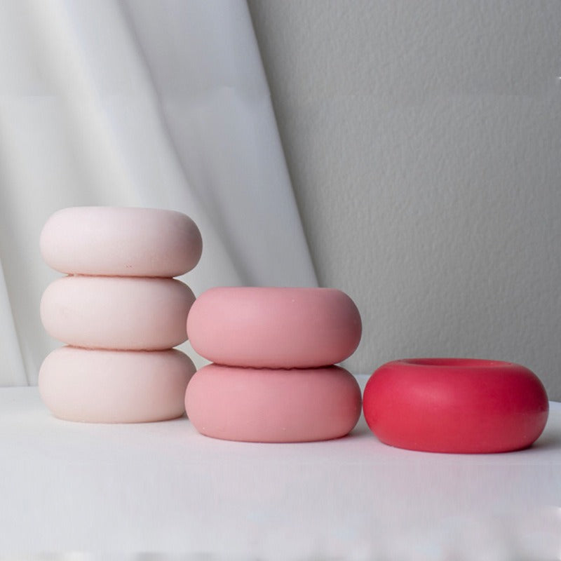 Geometric Donut Candle Silicone Mold for DIY Crafts