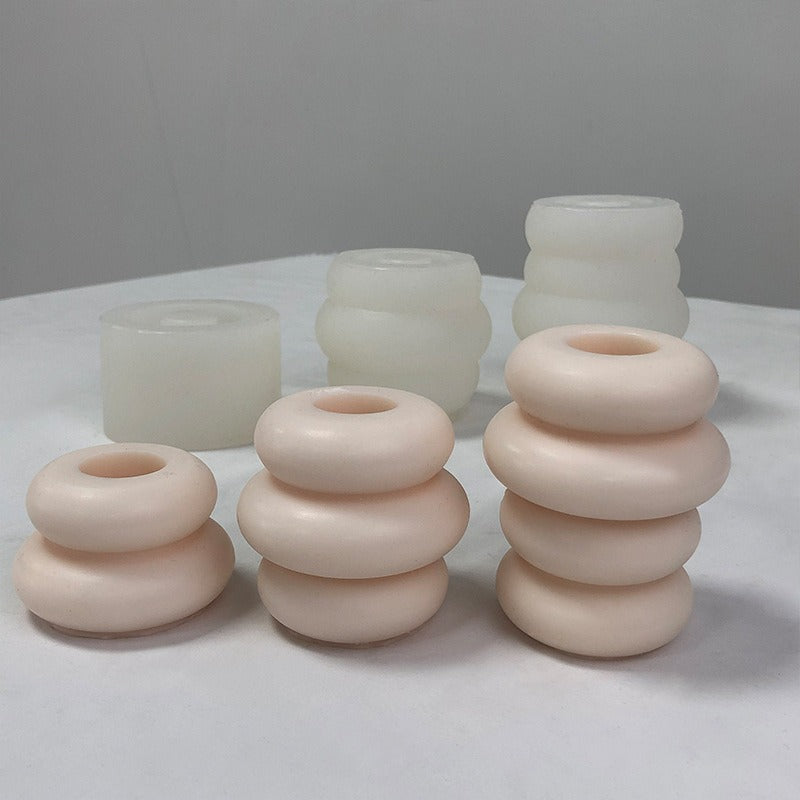 Geometric Donut Candle Silicone Mold for DIY Crafts