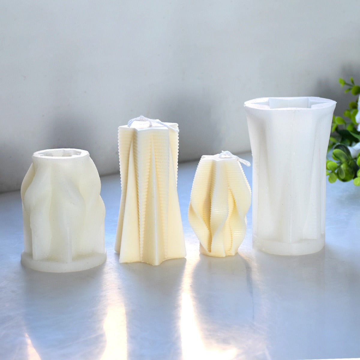 Geometric Pillar Candle Mold for Sculptural DIY Designs