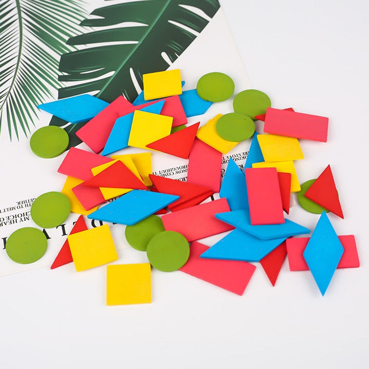 Geometry Learning Toy: 50-Piece Shape Puzzle Set for Kids
