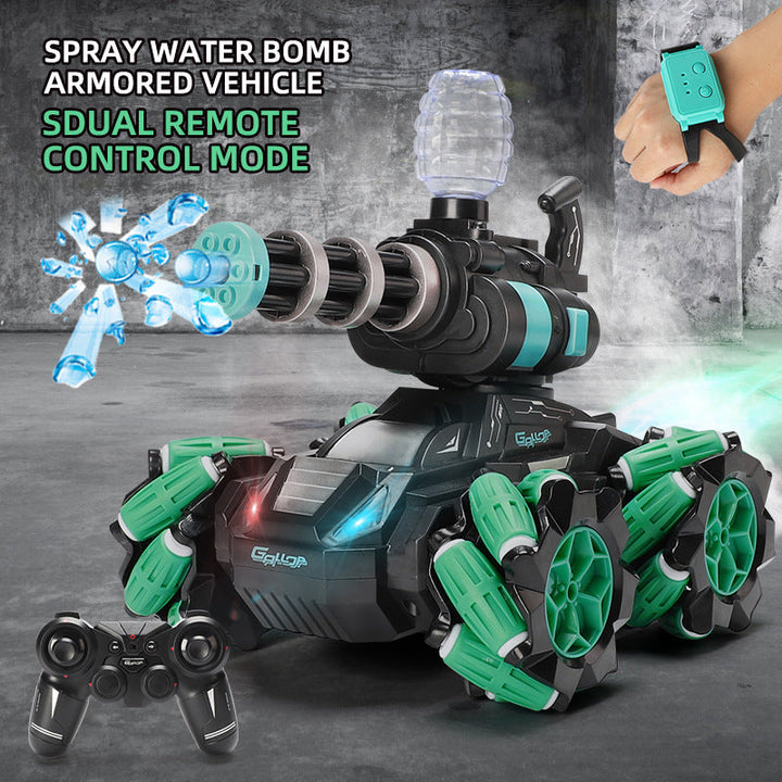 Remote Control Tank Car With Water-Bomb Spray Fun