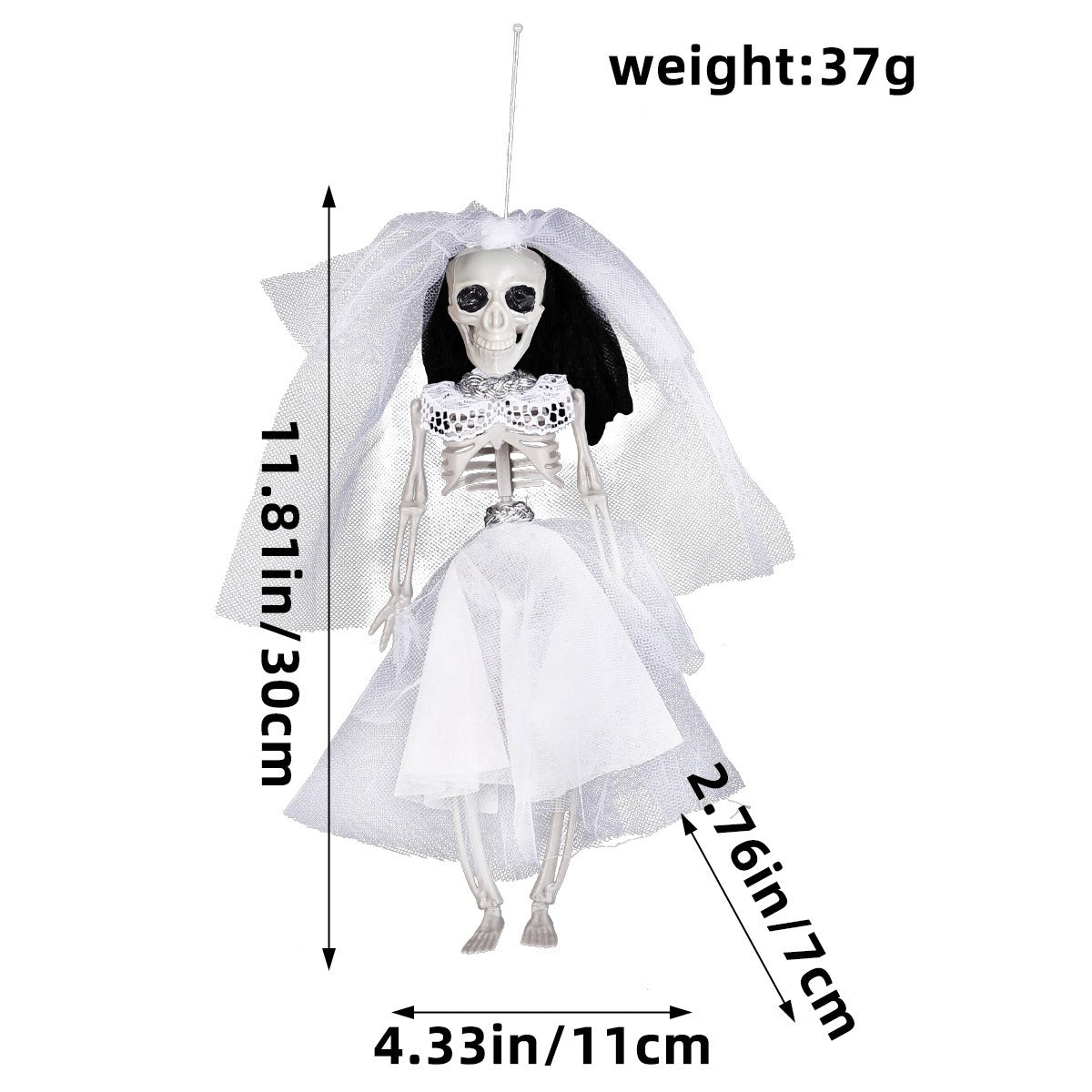 Skeleton Bride and Groom Haunted Wedding Scene Decorations