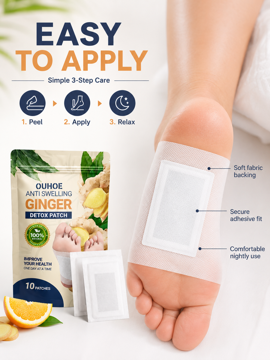 Ginger Foot Patches — Reduce Swelling & Boost Circulation