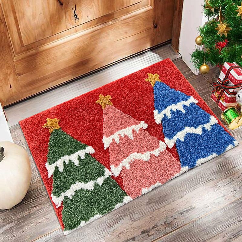 Gingerbread Reindeer Welcome Mat, Non-Slip Christmas