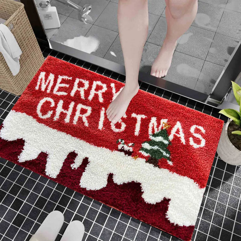 Gingerbread Reindeer Welcome Mat, Non-Slip Christmas