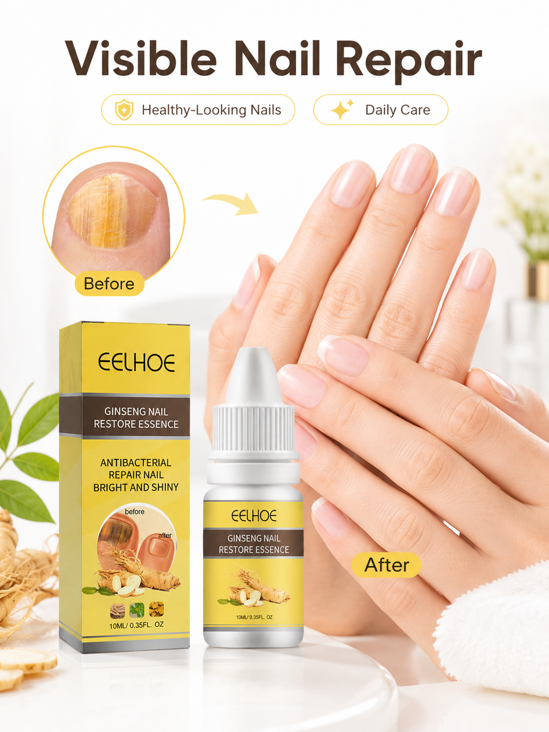 Ginseng Nail Repair Essence — Brighten & Strengthen Damaged Nails