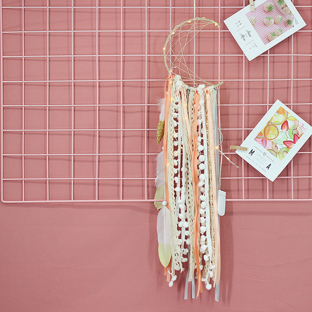 Moon Dream Catcher Wall Decor for Romantic Boho Rooms