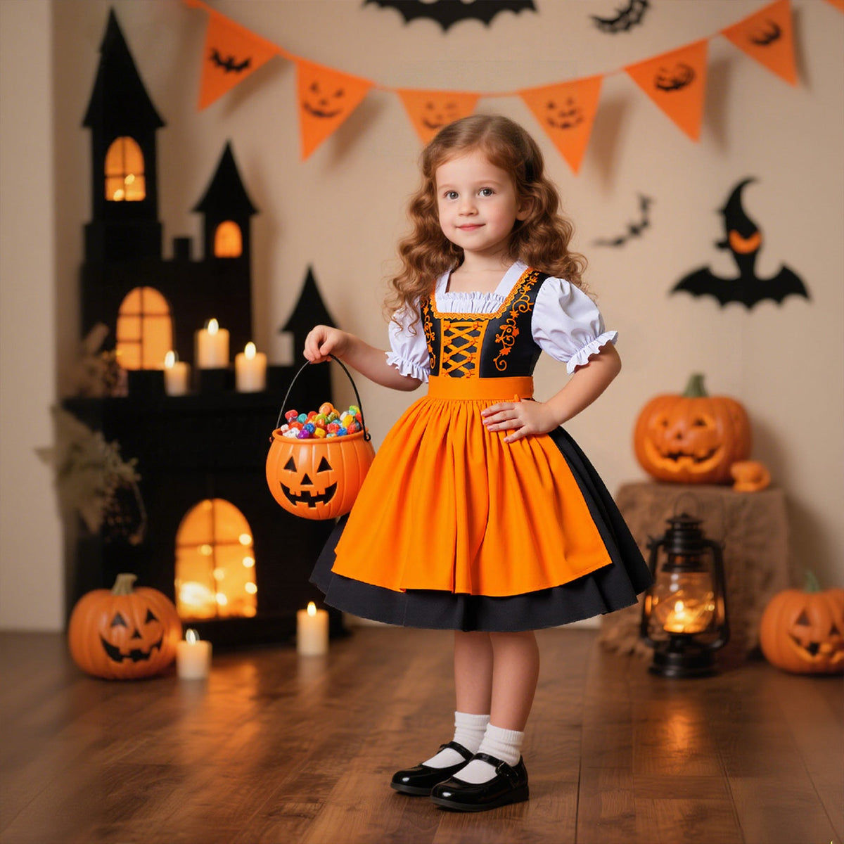 Girls Halloween Costume Dress – Satin Witch Role Play