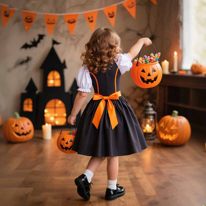Girls Halloween Costume Dress – Satin Witch Role Play