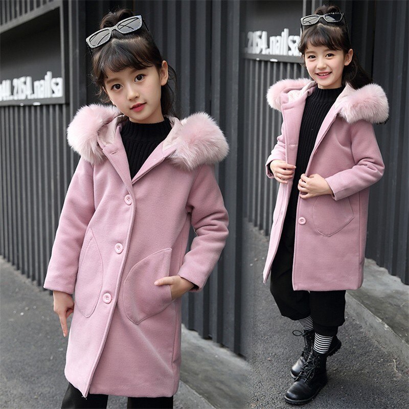 Girls' Long Coat — Belle Winter Outfit For Cold Days