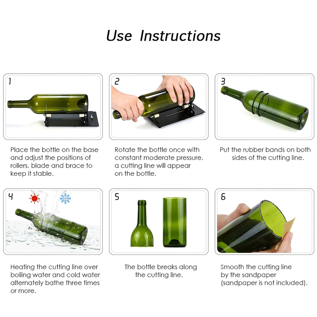 Glass Bottle Cutter for Wine and Beer Bottle Glasses