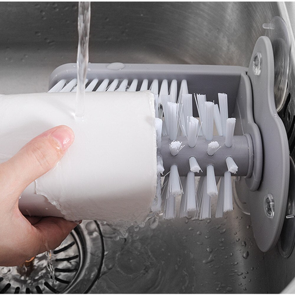 Glass Cup Cleaning Brush with Suction Mount Scrubber
