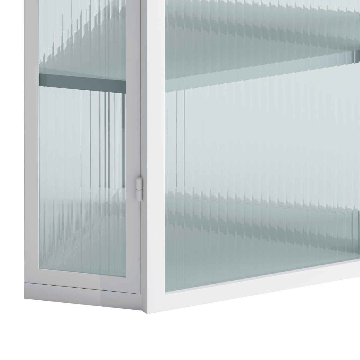 Four-Tier Glass Door Corner Wall Cabinet for Bathroom