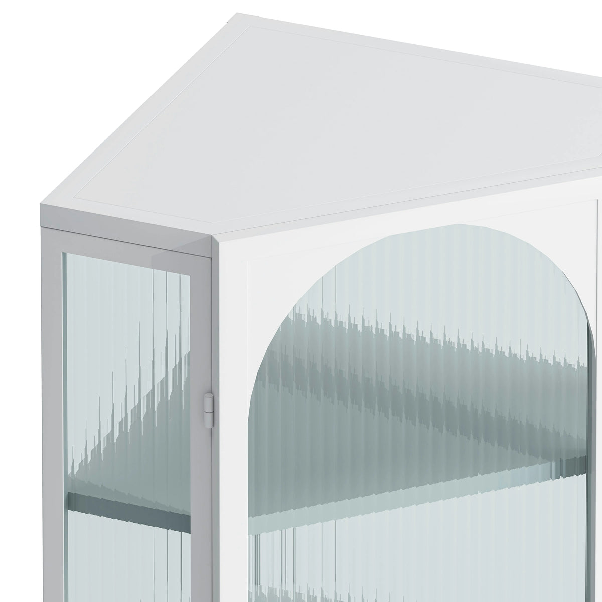 Four-Tier Glass Door Corner Wall Cabinet for Bathroom