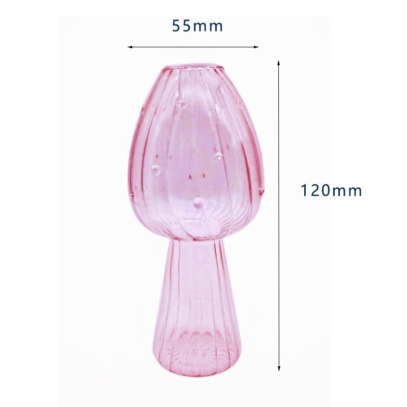 Glass Mushroom Vase for Colorful Statement Home Decor