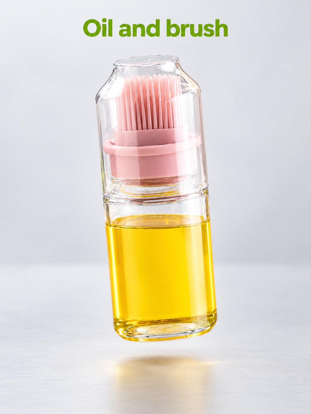 Glass Oil Bottle with Silicone Basting Brush and Cover