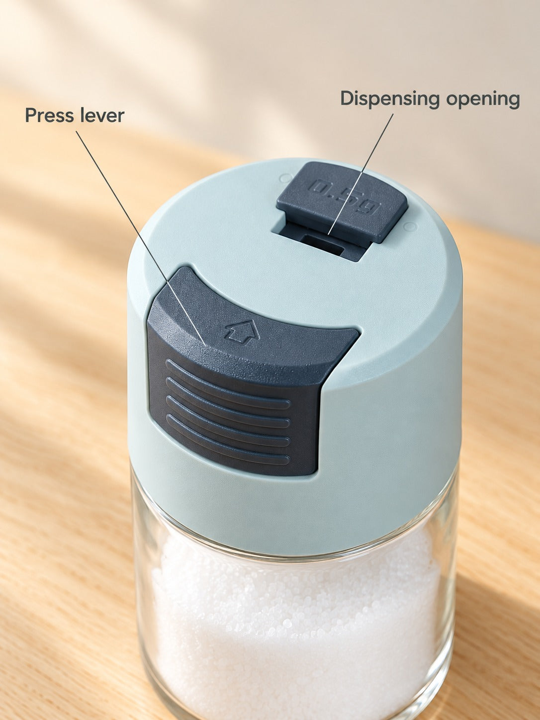 Glass Seasoning Bottle with 0.5g Press Portion Dispenser