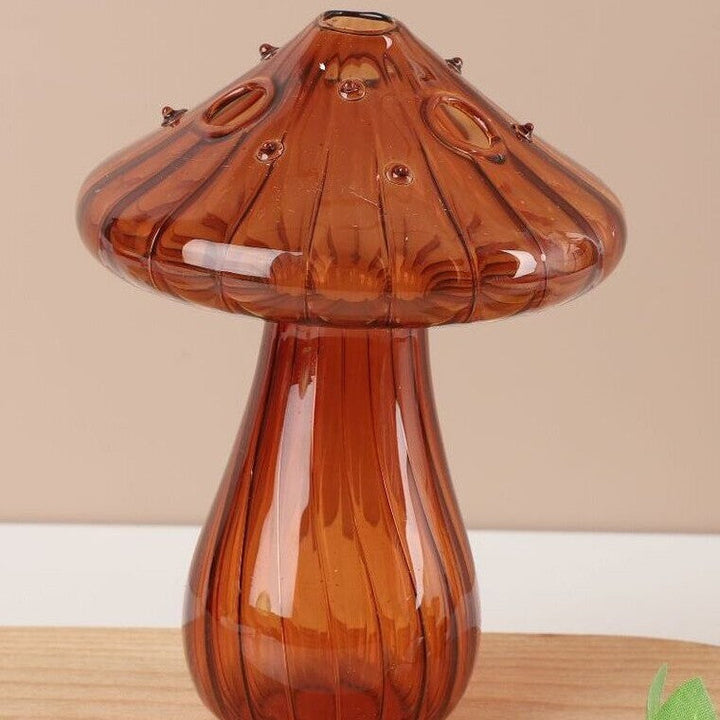 Mushroom Glass Vase for Colorful Sculptural Home Decor