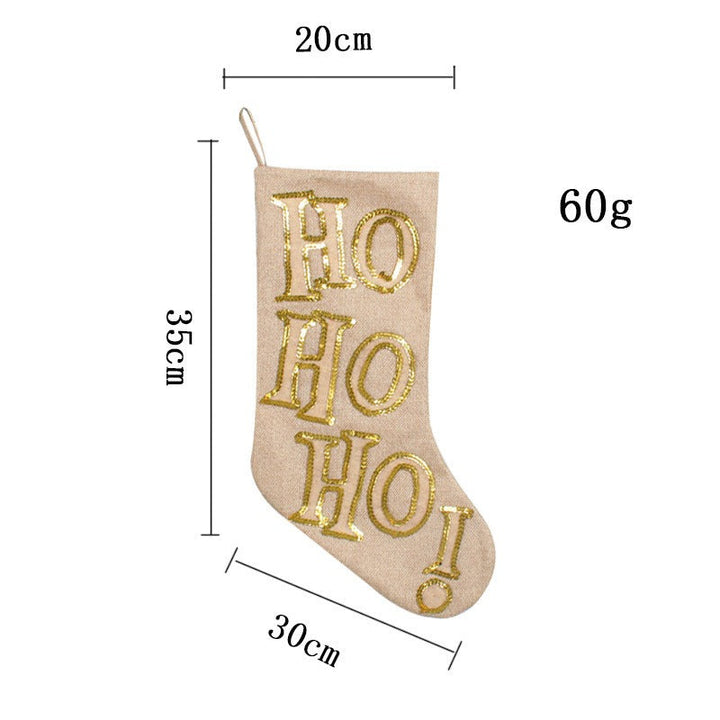 Glitter Letter Christmas Stocking Gift Bag Decoration