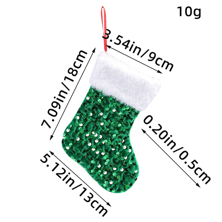 Christmas Stocking Gift Bag With Sparkling Sequin Decor
