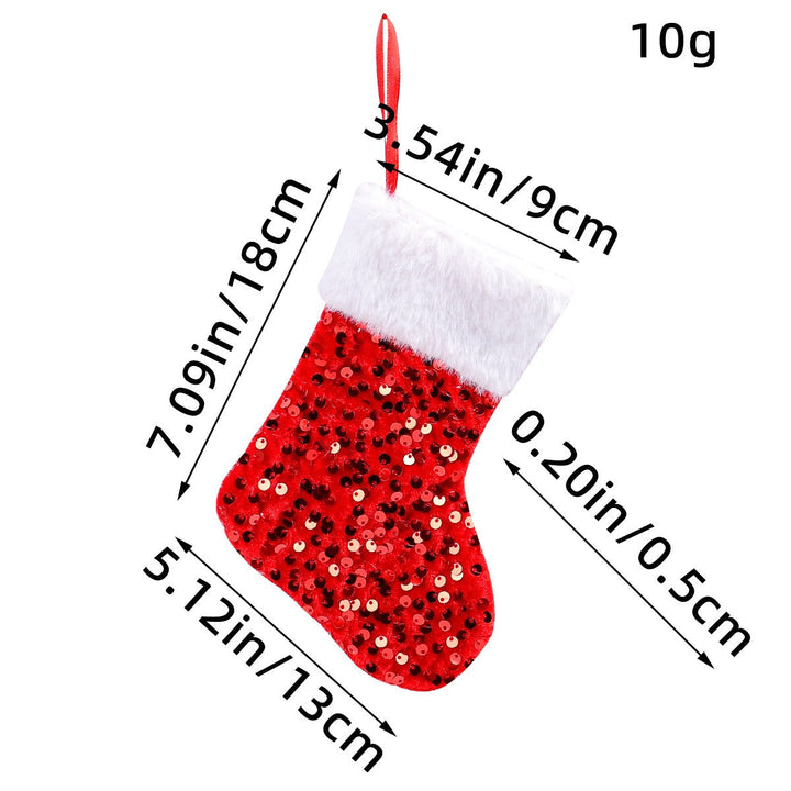 Christmas Stocking Gift Bag With Sparkling Sequin Decor