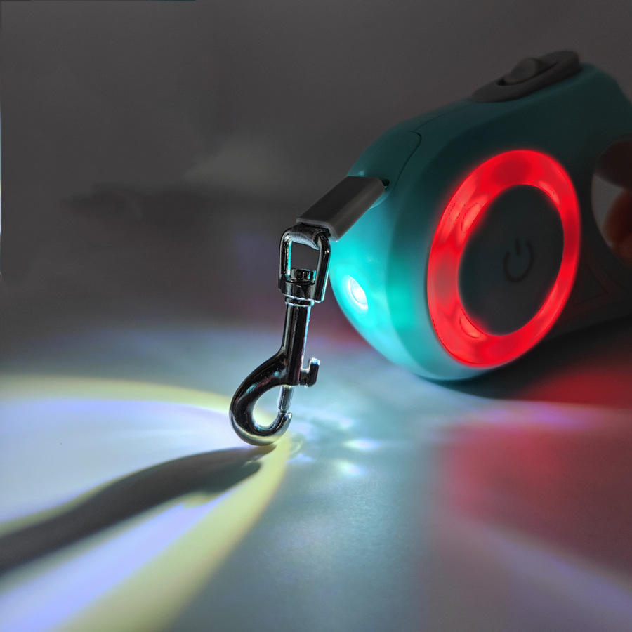 Glowing Retractable Dog Leash For Safer Night Walks