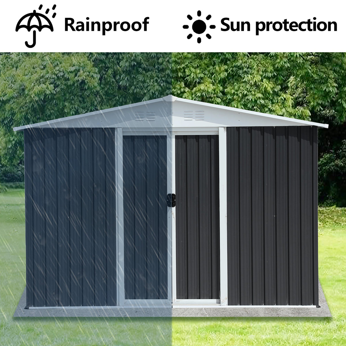 Metal Outdoor Storage Shed: Rain, Wind & Sun Protection