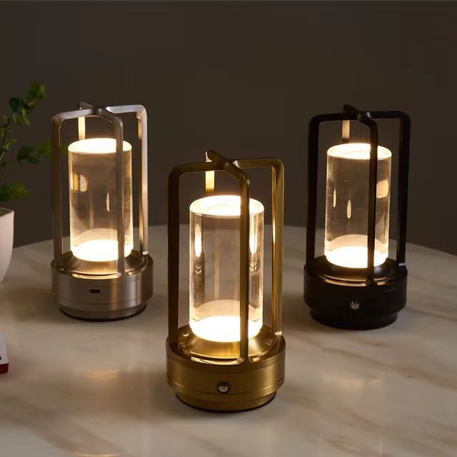 Cordless Gold Cross Desk Lamp with Touch Control