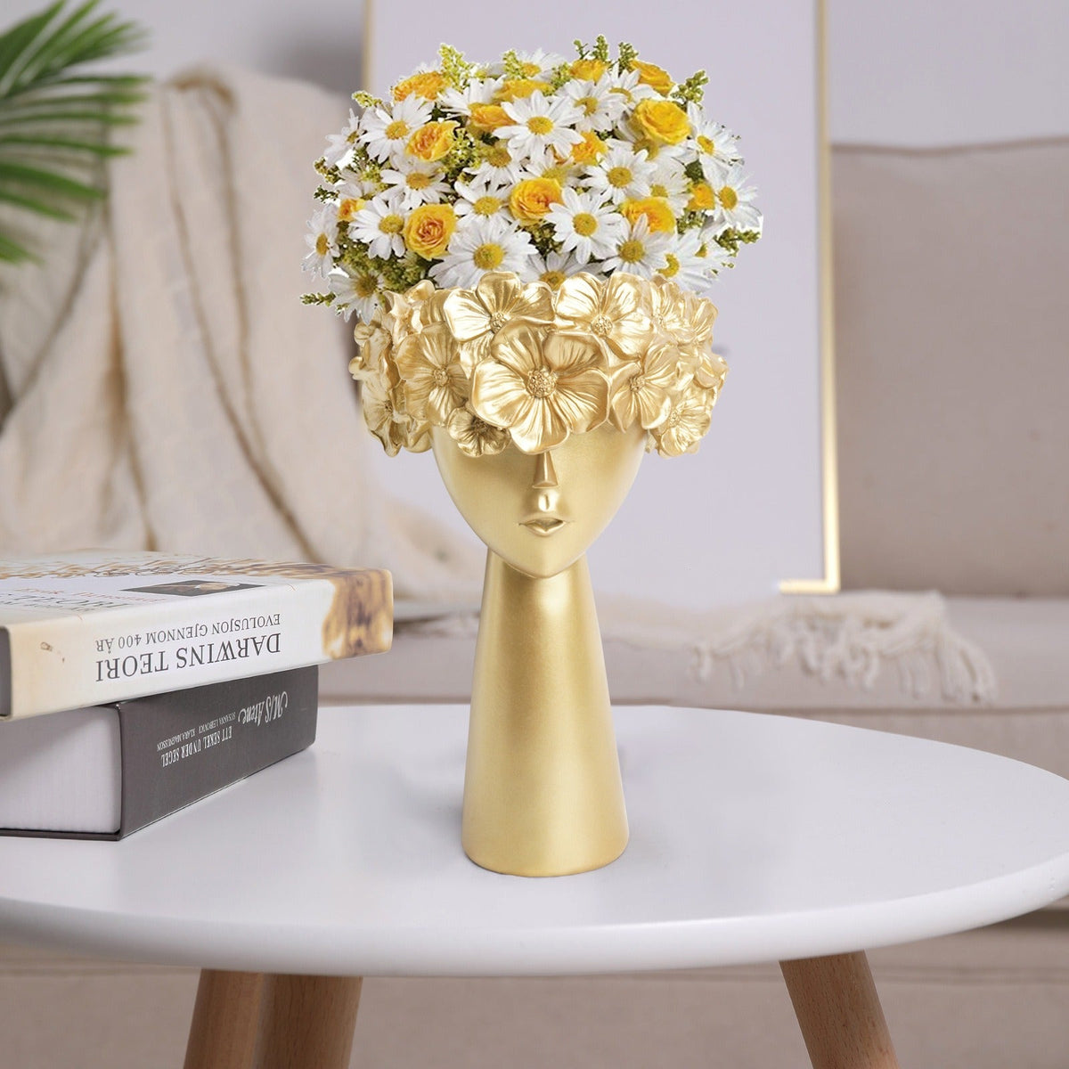 Gold Flowerpot Planter for Elegant Artistic Display