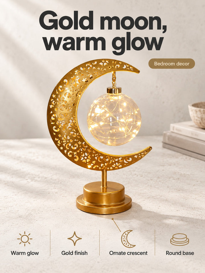 Gold Moon Lamp Decorative Night Light for Bedroom Decor