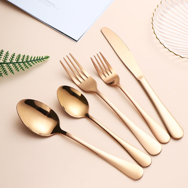 Gold Stainless Steel Flatware Set for Hosting, 20-Piece
