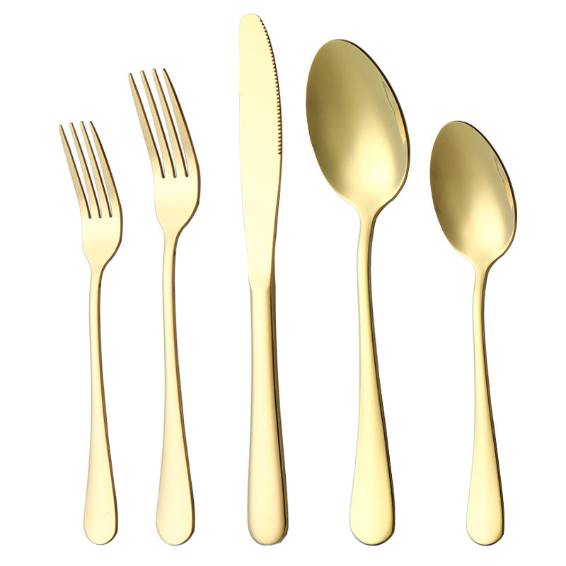 Gold Stainless Steel Flatware Set for Hosting, 20-Piece