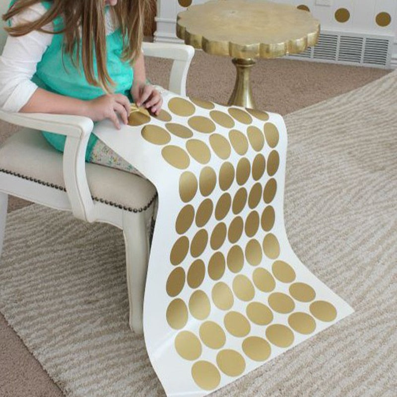 Wall Stickers — Playful Metallic Gold Accent Wall