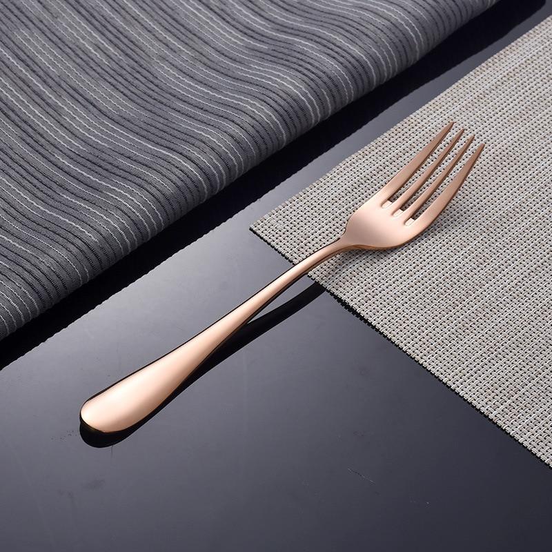 Gold Stainless Steel Cutlery Set for European-Style Dining
