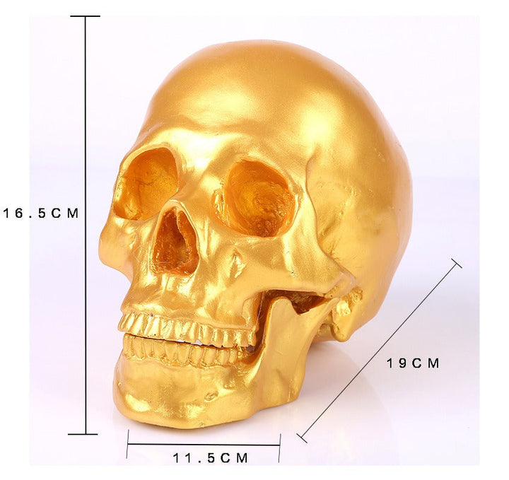 Metallic Gold Skull Ornament for Gothic Statement Decor