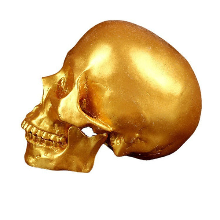 Metallic Gold Skull Ornament for Gothic Statement Decor