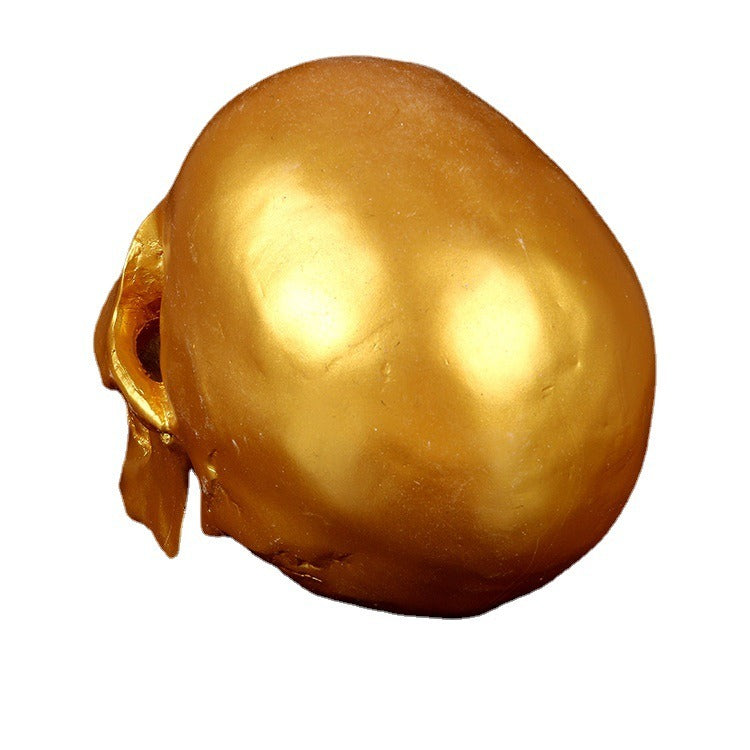 Metallic Gold Skull Ornament for Gothic Statement Decor