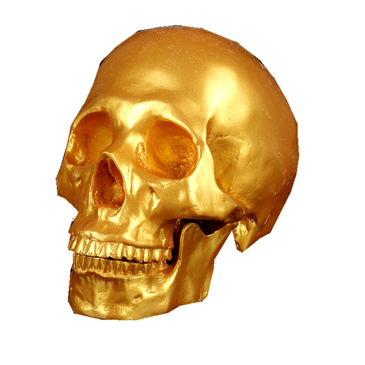Metallic Gold Skull Ornament for Gothic Statement Decor