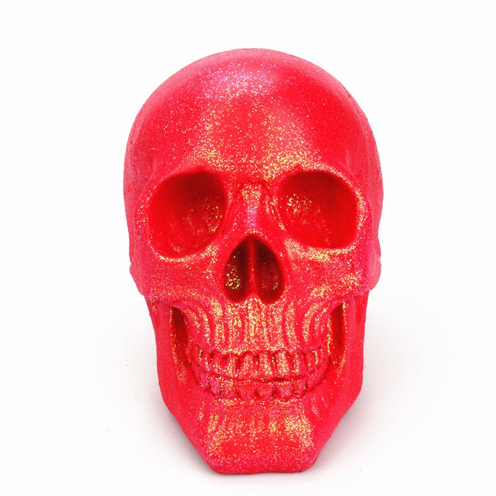Golden Pink Skull Ornament for Dramatic Gothic Decor