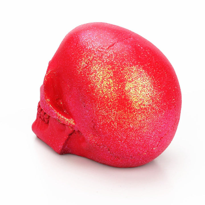 Golden Pink Skull Ornament for Dramatic Gothic Decor