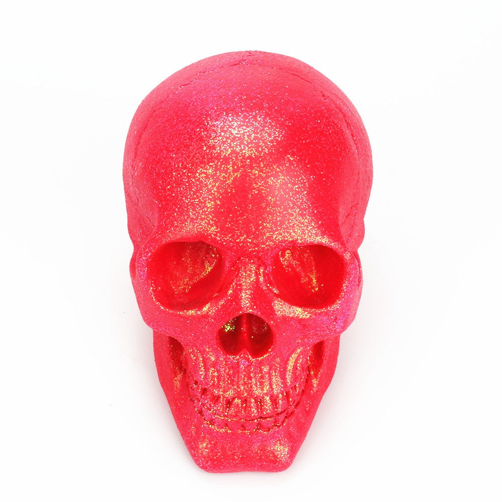 Golden Pink Skull Ornament for Dramatic Gothic Decor
