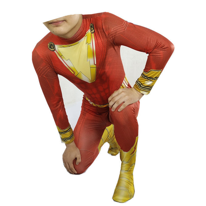 Shazam Costume Bodysuit for a Complete Superhero Look