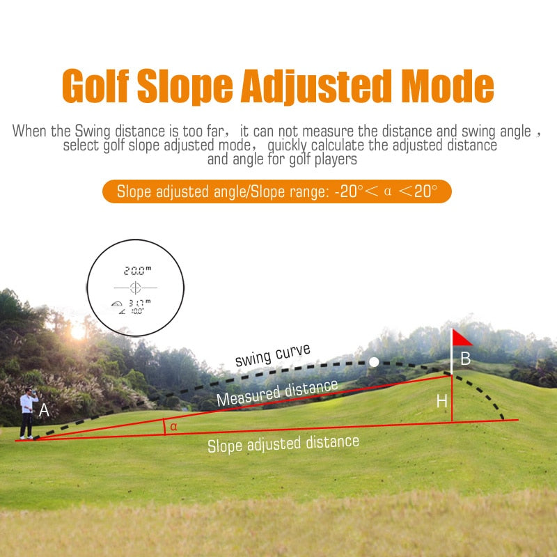 Golf Laser Rangefinder 600m with Slope-Adjusted Yardage