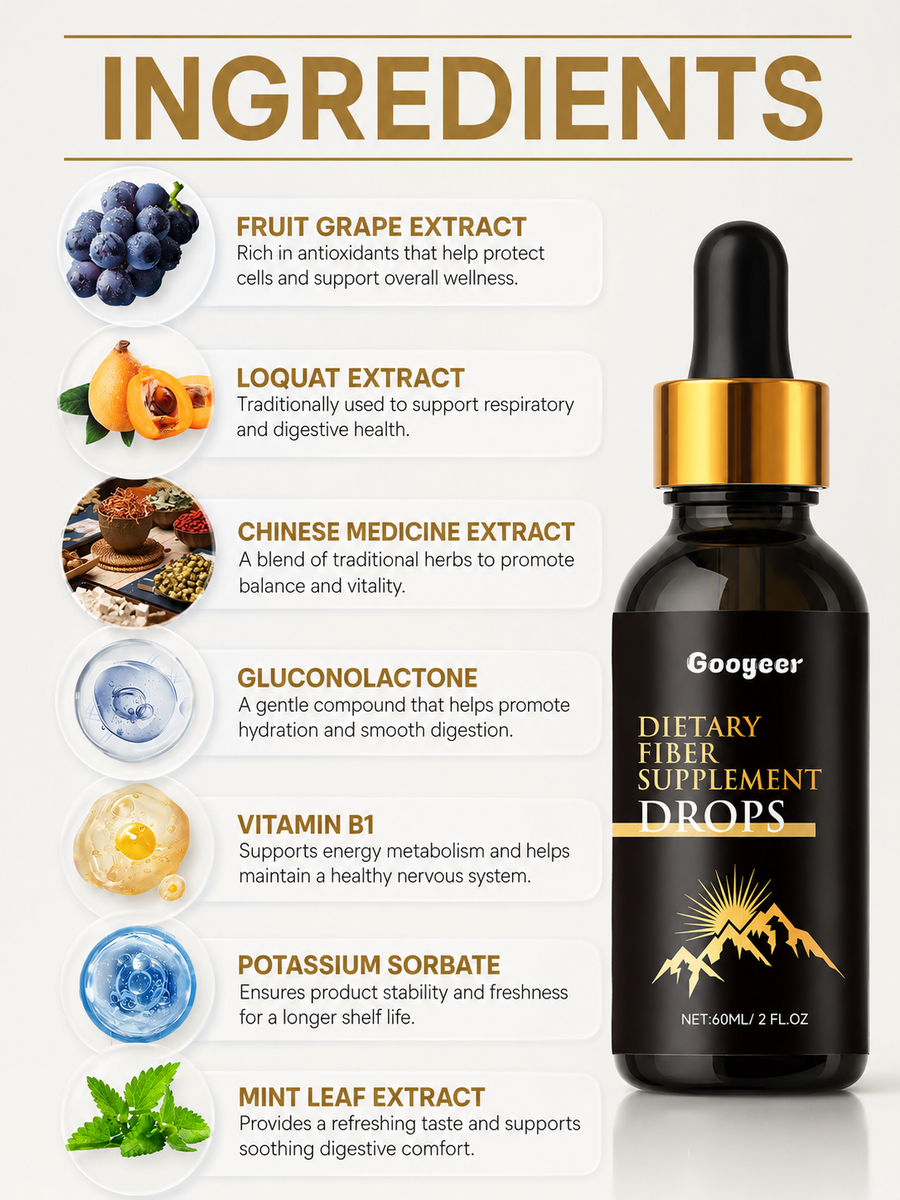Liquid Fiber Supplement Drops — Easier Digestion, Anytime