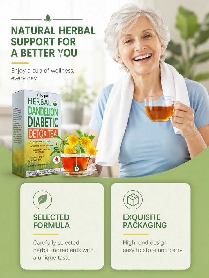 Googeer Herbal Dandelion Detox Tea | Blood Sugar Support