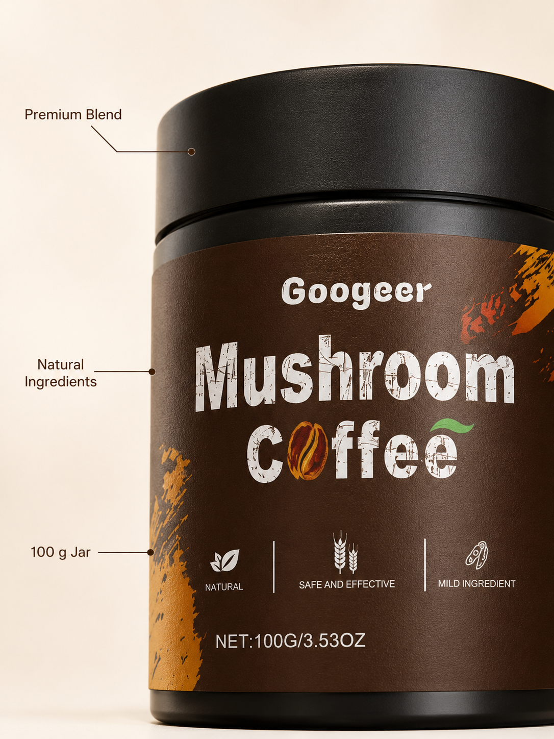 Googeer Instant Mushroom Coffee (For Entry) For Body Treatment